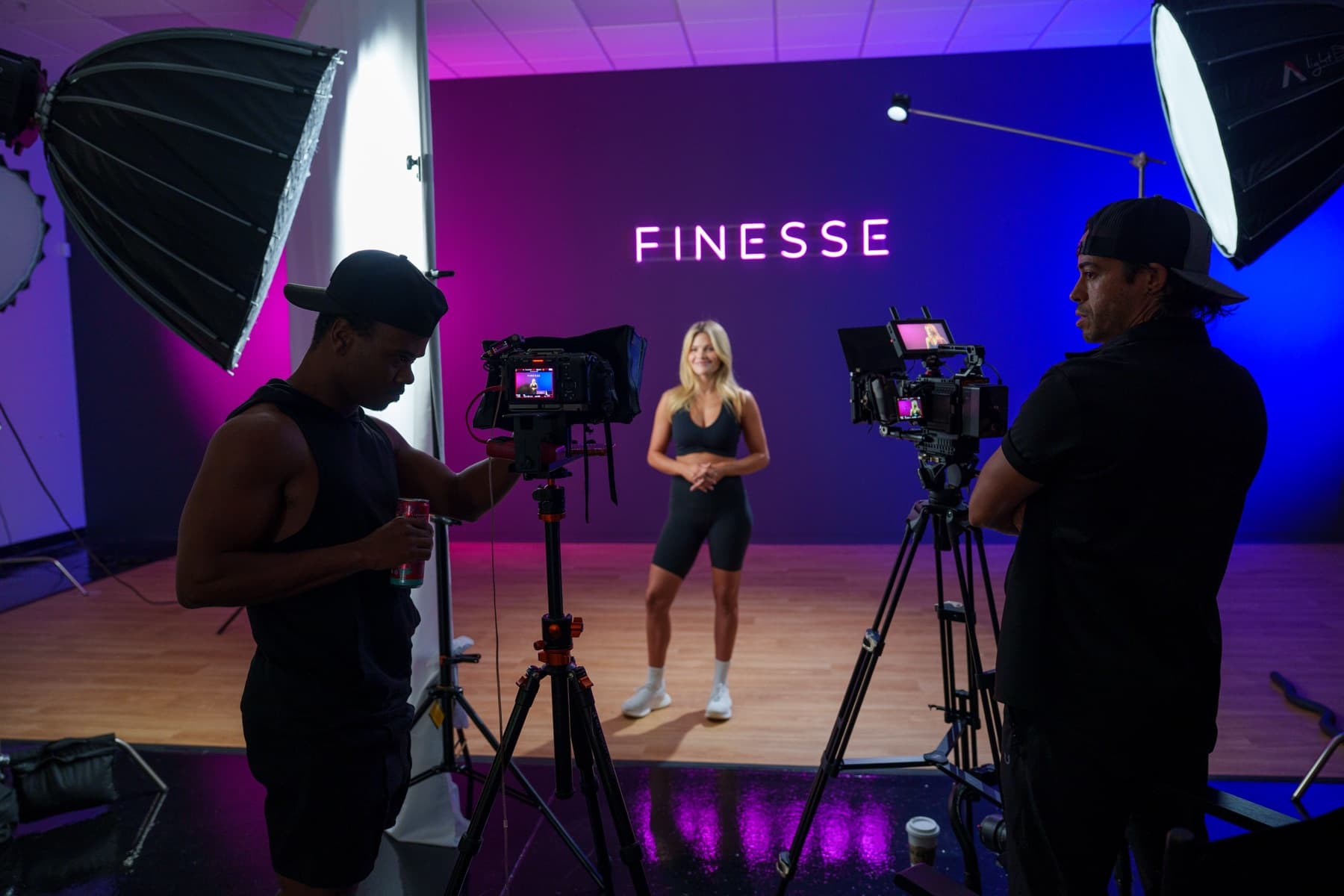 MediaGeekz crew producing a talent-led fitness campaign