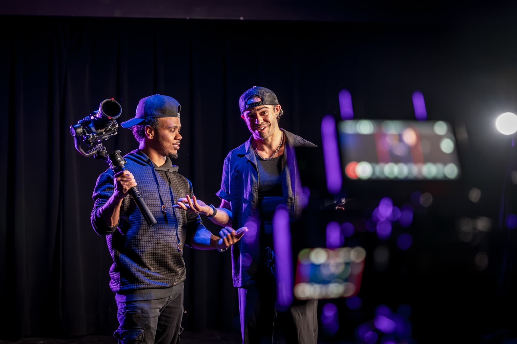 MediaGeekz camera team collaborating during live stage coverage