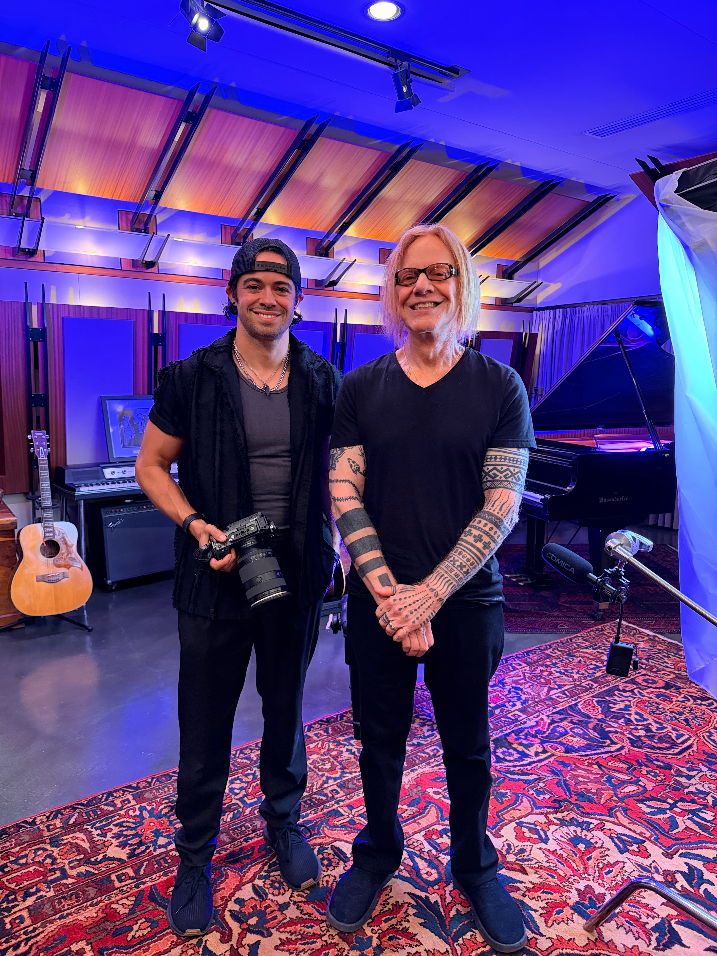 MediaGeekz with composer Danny Elfman during a Los Angeles production