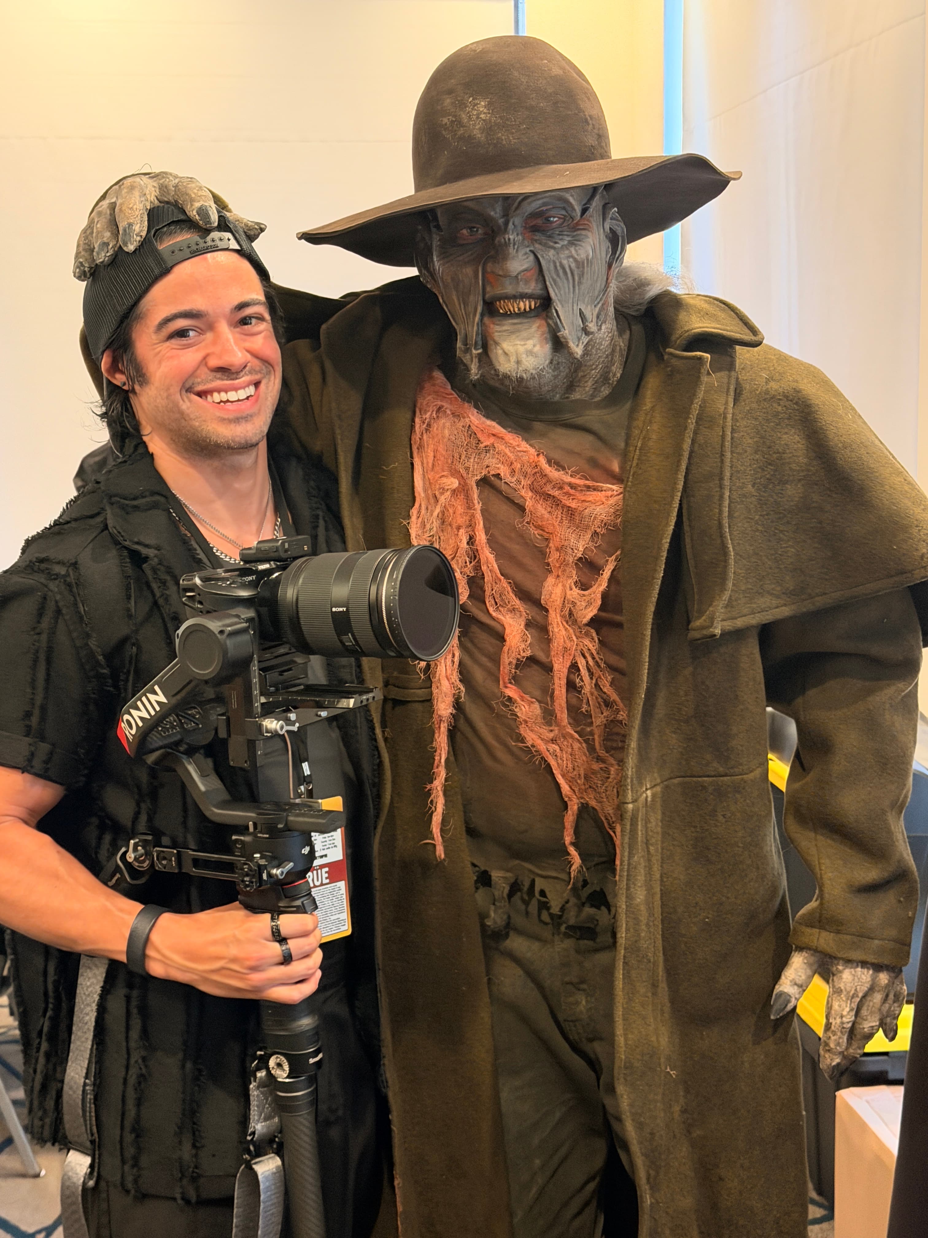 MediaGeekz camera operator with Jonathan Breck in costume as The Creeper