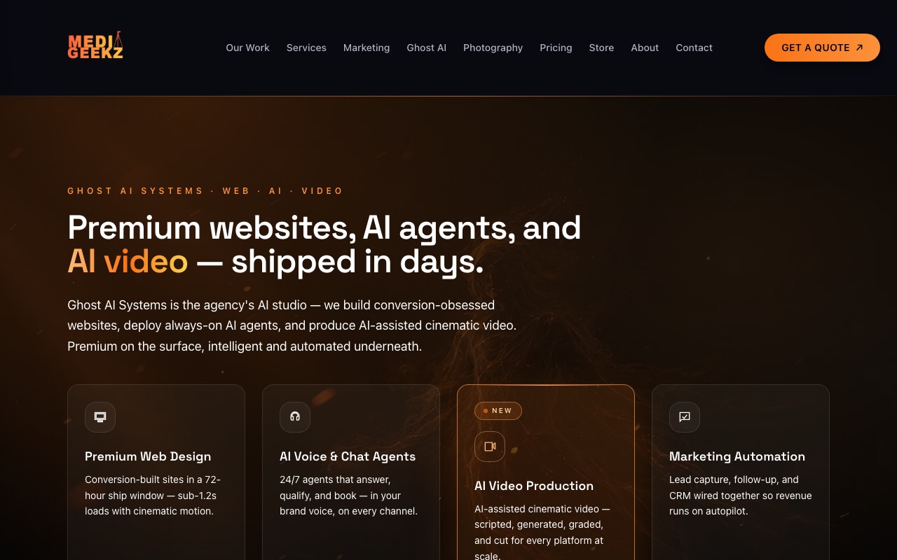 Ghost AI Systems — live page screenshot