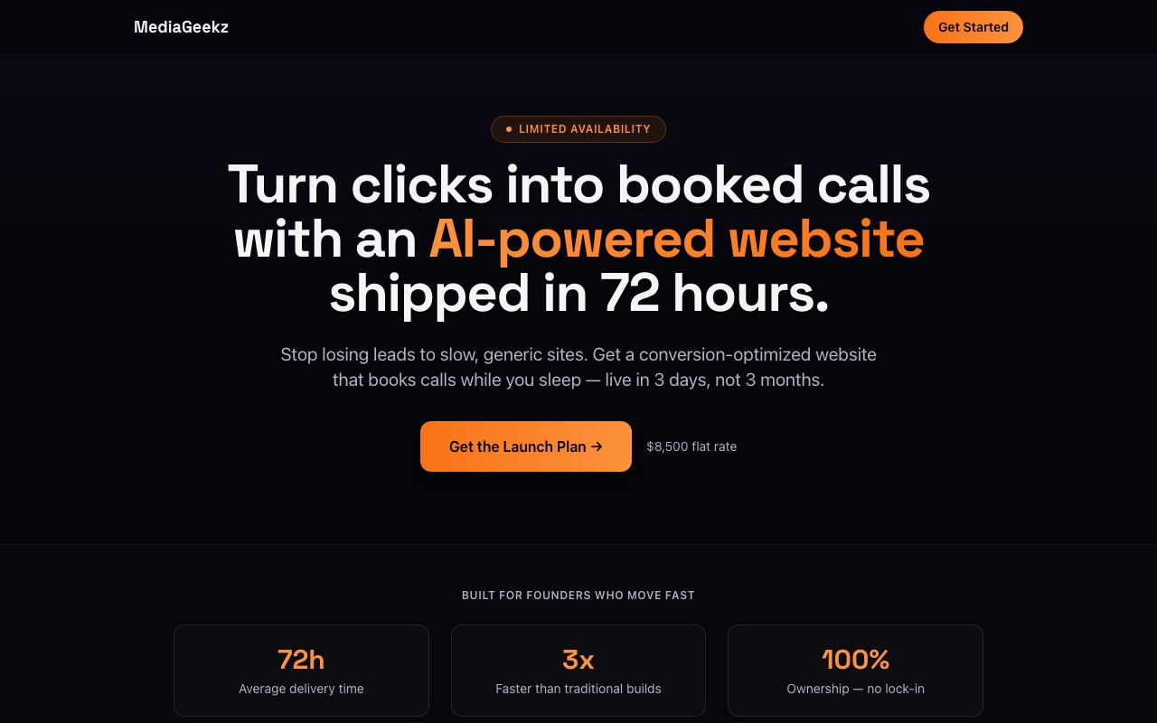 SiteDrop launch page — live page screenshot